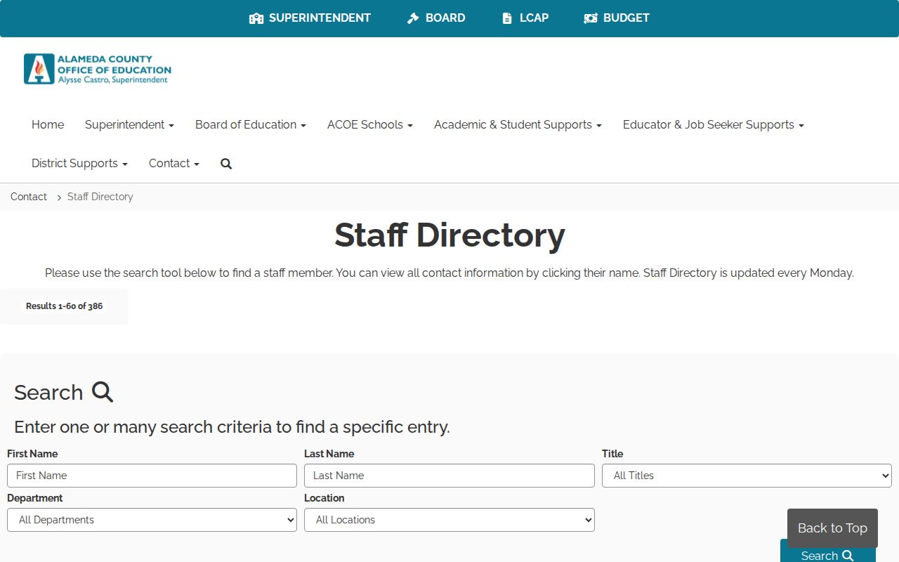 Alameda people directories county office of education staff directory