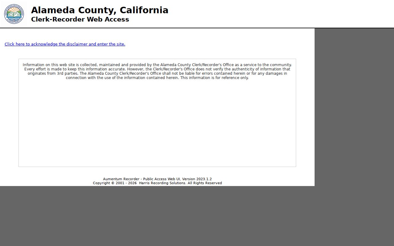 Alameda public records county recorder official public records portal